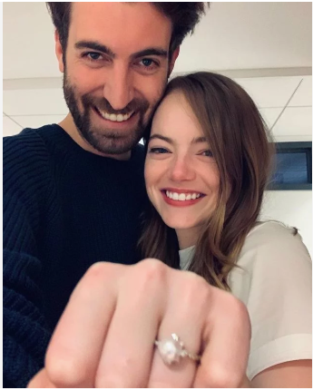 Emma Stone got engaged and boasted a ring on Instagram