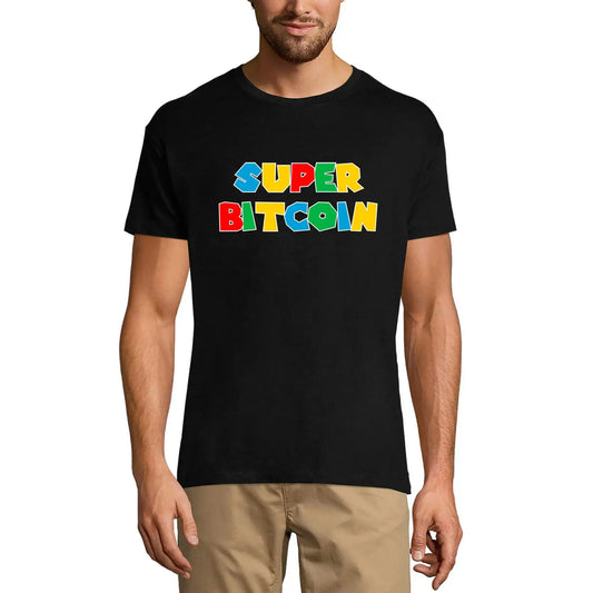 Men's Graphic T-Shirt Super Bitcoin - Cryptocurrency - Traders Idea Eco-Friendly Limited Edition Short Sleeve Tee-Shirt Vintage Birthday Gift Novelty