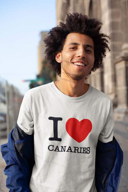 Homme Tee Vintage T Shirt Canaries I Love Animals