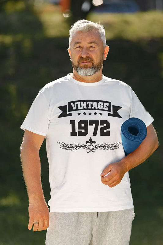 1972 Vintage Year White, Men's Short Sleeve Round Neck T-shirt 00096