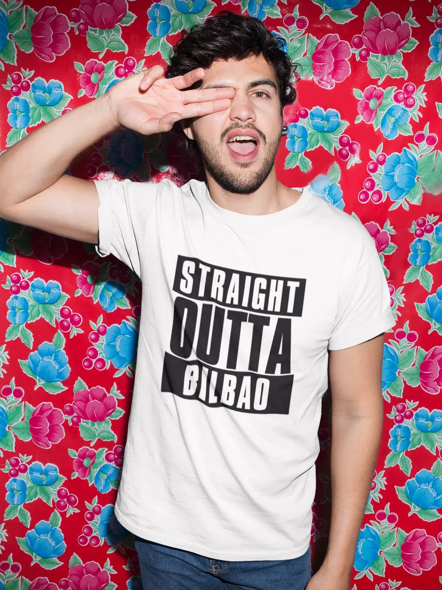 Straight Outta Bilbao, Men's Short Sleeve Round Neck T-shirt 00027