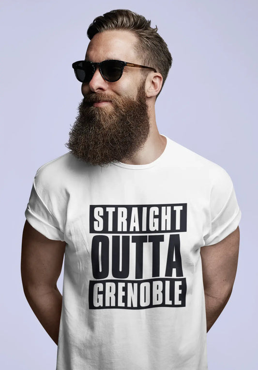Straight Outta Grenoble, Men's Short Sleeve Round Neck T-shirt 00027