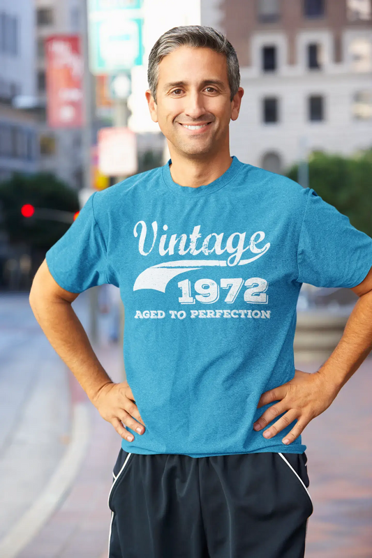 1972 Vintage Aged to Perfection, Blue, Men's Short Sleeve Round Neck T-shirt 00291