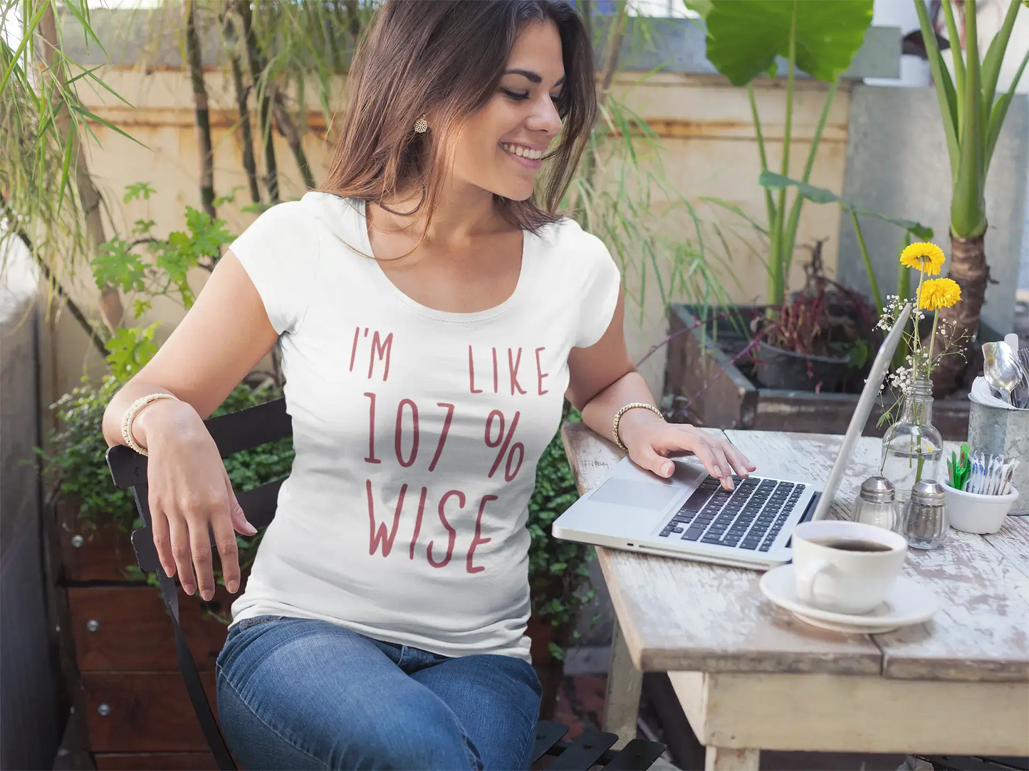 I'm 100% Wise, White, Women's Short Sleeve Round Neck T-shirt, gift t-shirt 00328