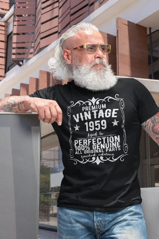 Premium Vintage Year 1959, Black, Men's Short Sleeve Round Neck T-shirt, gift t-shirt 00347