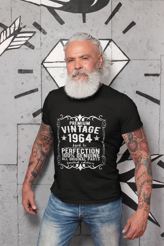 Premium Vintage Year 1964, Black, Men's Short Sleeve Round Neck T-shirt, gift t-shirt 00347