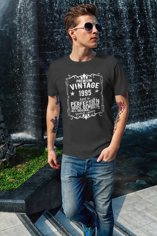 Premium Vintage Year 1995, Black, Men's Short Sleeve Round Neck T-shirt, gift t-shirt 00347