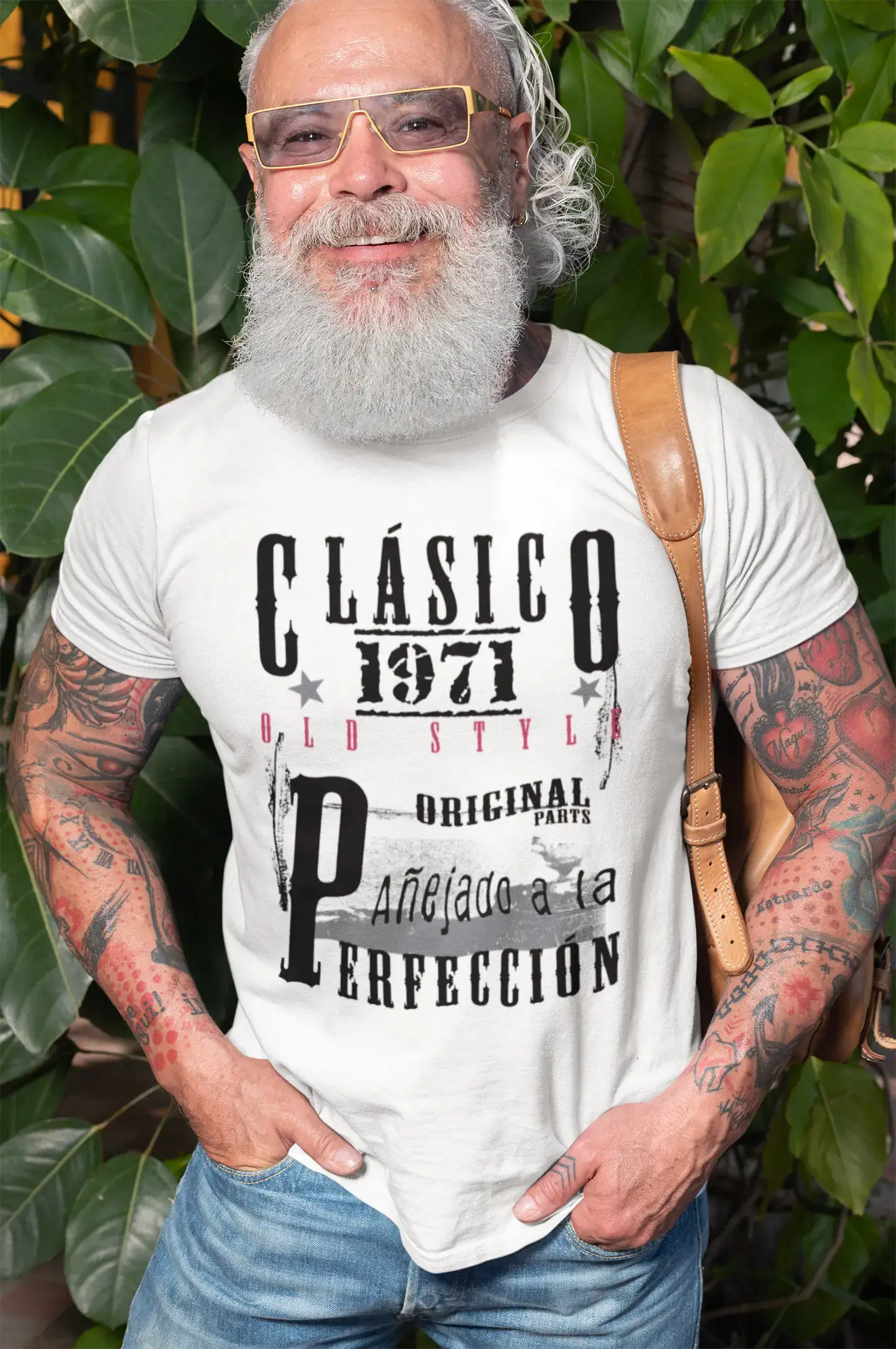Aged To Perfection, Spanish, 1971, White, Men's Short Sleeve Round Neck T-shirt, Gift T-shirt 00361