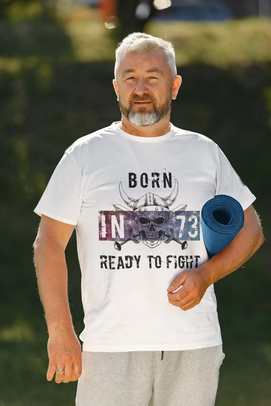 73, Ready to Fight, Men's T-shirt, White, Birthday Gift 00387