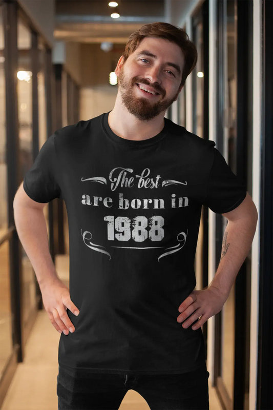 The Best are Born in 1988 Men's T-shirt Black Birthday Gift 00397