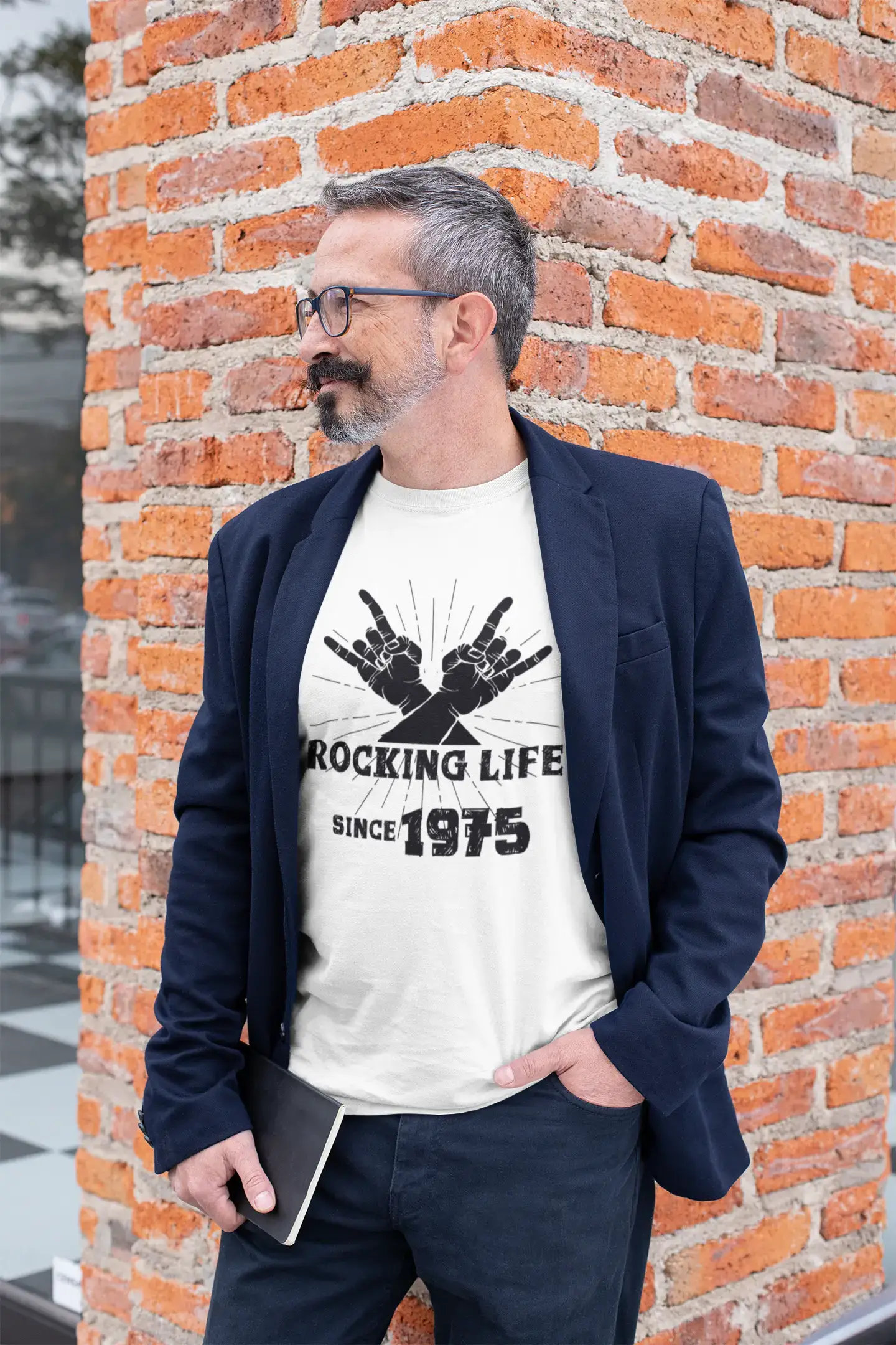 Rocking Life Since 1975 Men's T-shirt White Birthday Gift 00400