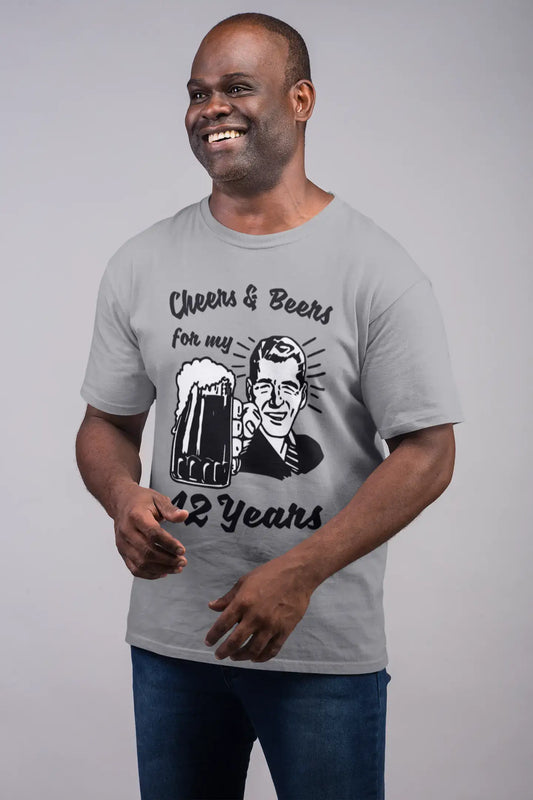 Cheers and Beers For My 42 Years Men's T-shirt Grey 42th Birthday Gift 00416