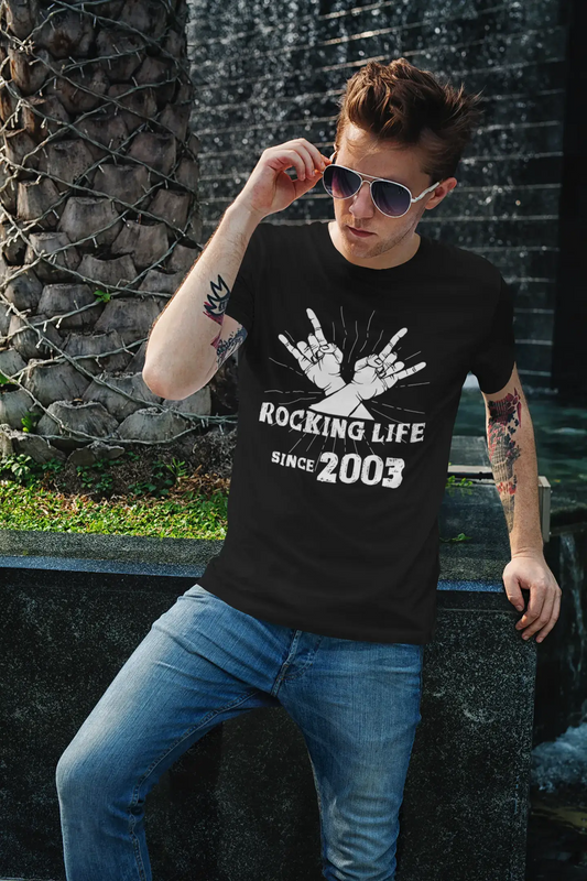 Rocking Life Since 2003 Men's T-shirt Black Birthday Gift 00419