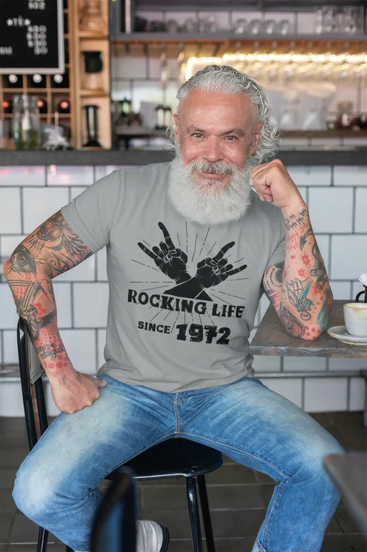 Rocking Life Since 1972 Men's T-shirt Grey Birthday Gift 00420