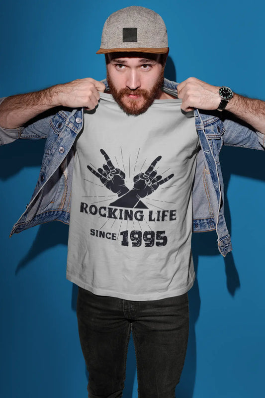 Rocking Life Since 1995 Men's T-shirt Grey Birthday Gift 00420