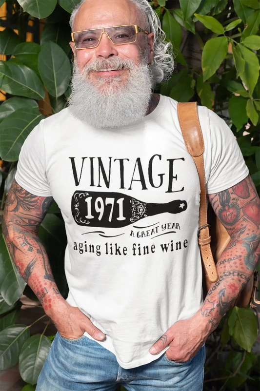 1971 Aging Like a Fine Wine Men's T-shirt White Birthday Gift 00457