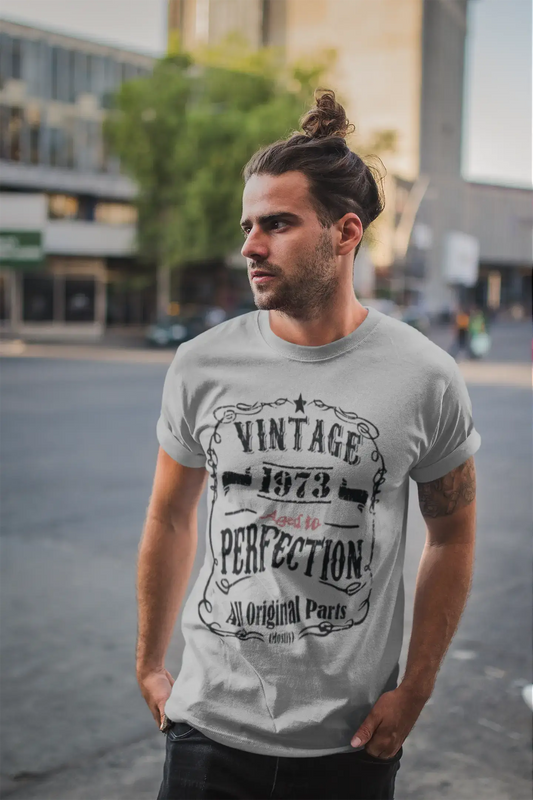 1973 Vintage Aged to Perfection Men's T-shirt Grey Birthday Gift 00489