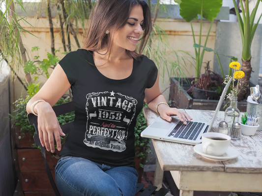 1958 Vintage Aged to Perfection Women's T-shirt Black Birthday Gift 00492
