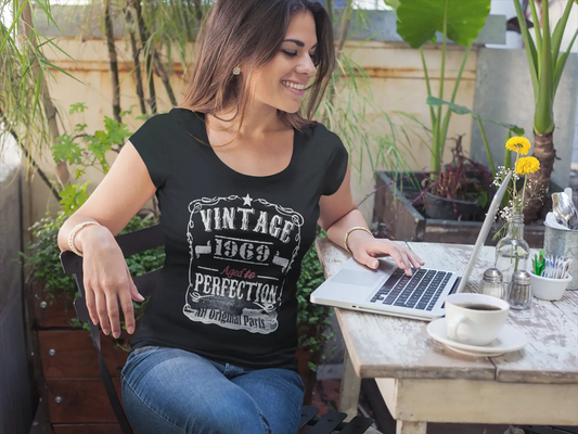 1969 Vintage Aged to Perfection Women's T-shirt Black Birthday Gift 00492
