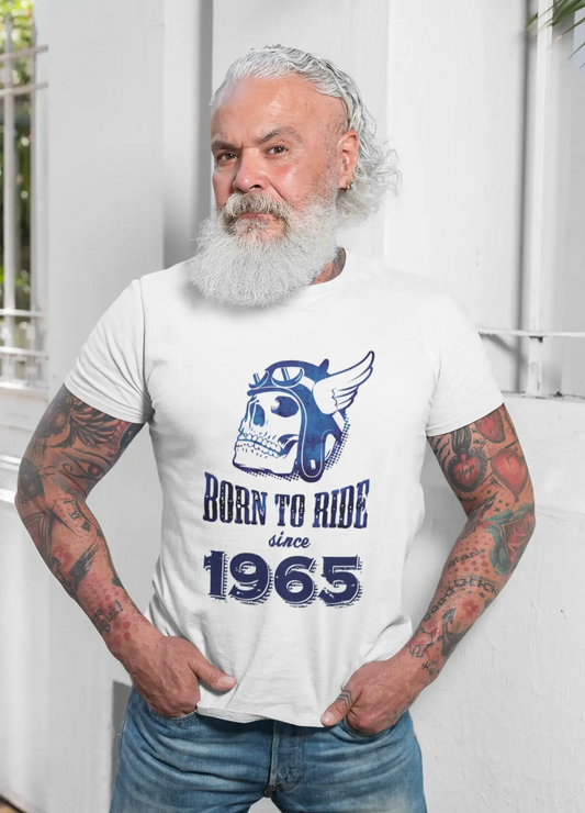 1965, Born to Ride Since 1965 Men's T-shirt White Birthday Gift 00494