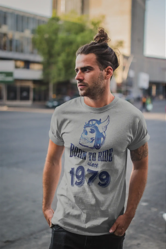 1979, Born to Ride Since 1979 Men's T-shirt Grey Birthday Gift 00495