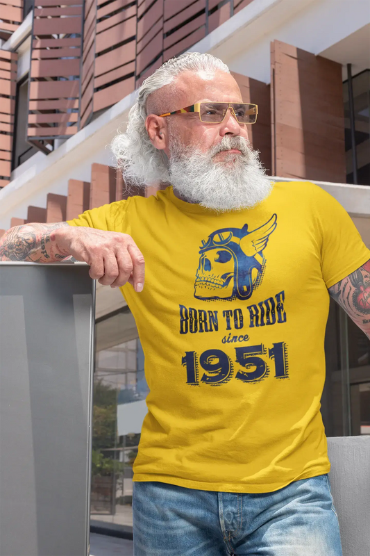 1951, Born to Ride Since 1951 Men's T-shirt Lemon Birthday Gift 00496