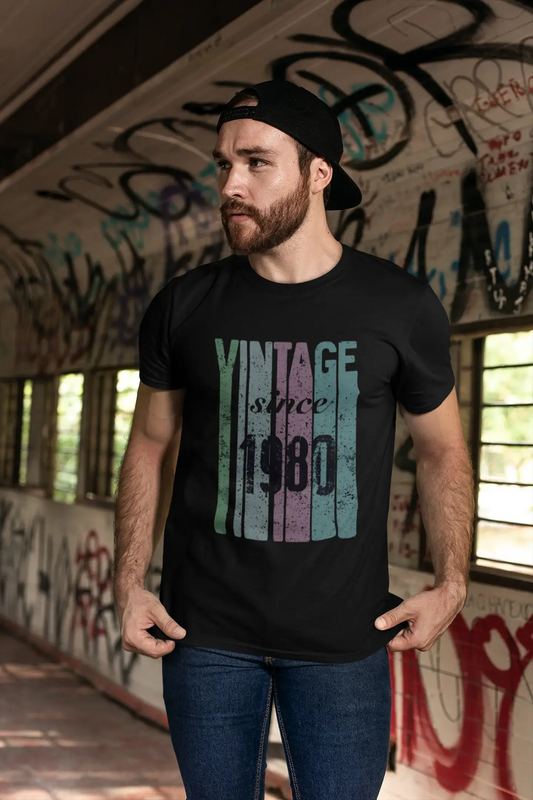 1980, Vintage Since 1980 Men's T-shirt Black Birthday Gift 00502