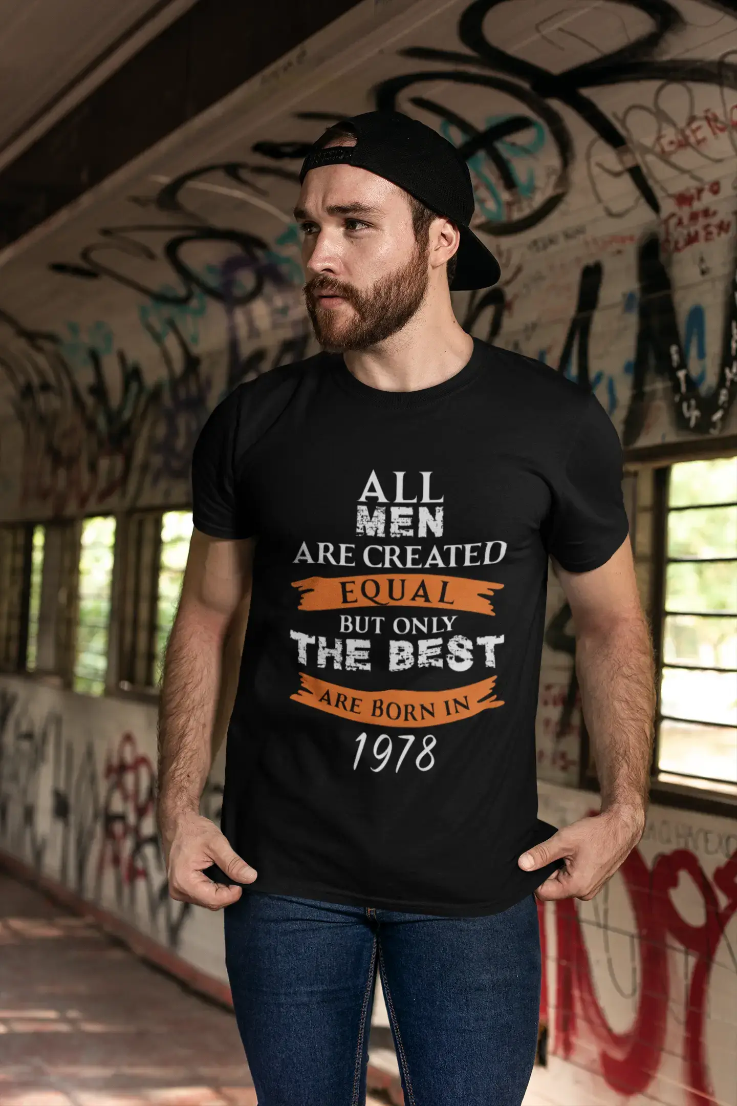 1978, Only the Best are Born in 1978 Men's T-shirt Black Birthday Gift 00509
