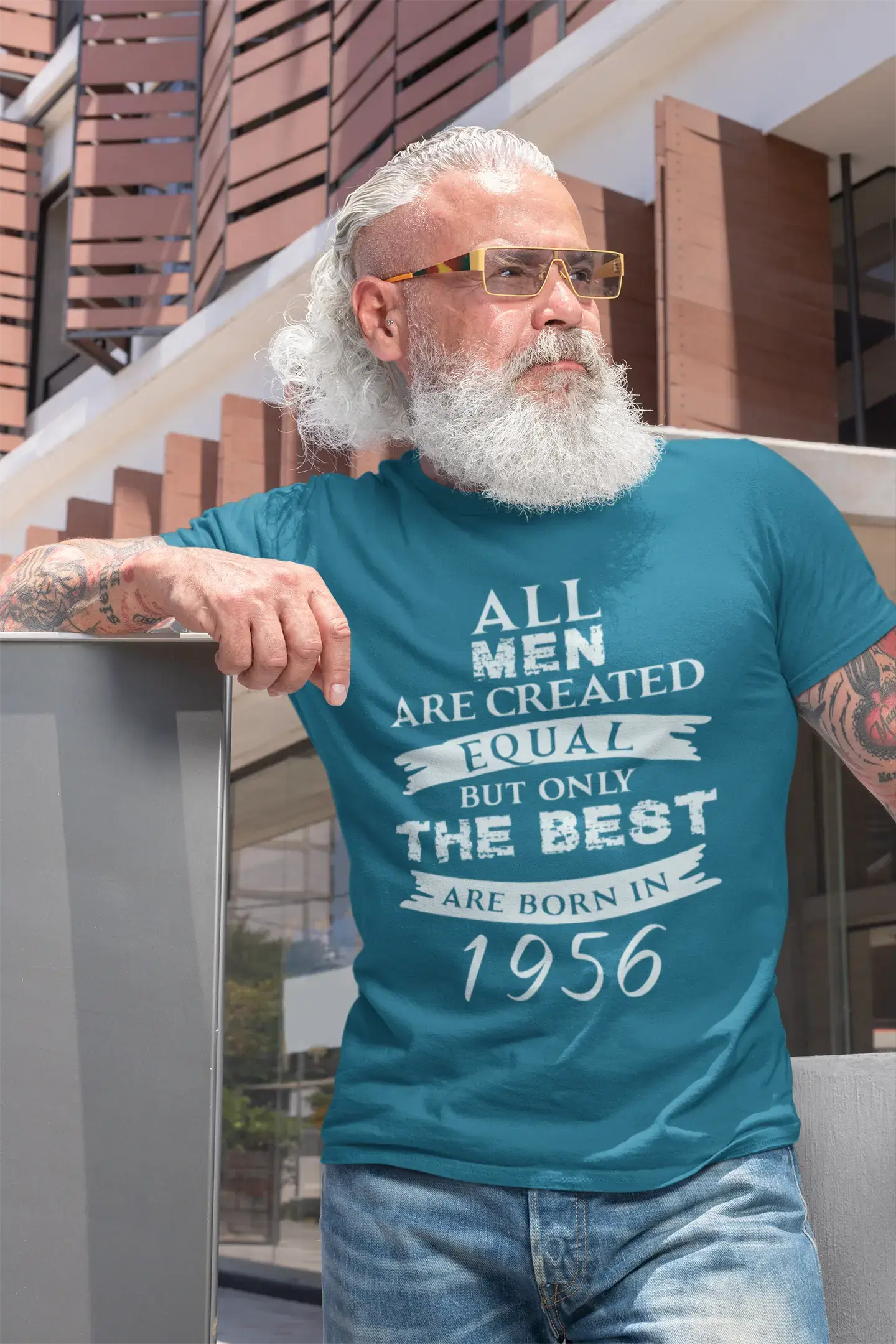 1956, Only the Best are Born in 1956 Men's T-shirt Blue Birthday Gift 00511