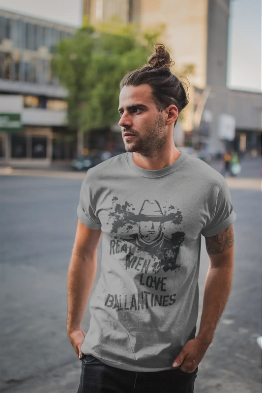 Ballantines, Real Men Love Ballantines Men's T shirt Grey Birthday Gift 00540
