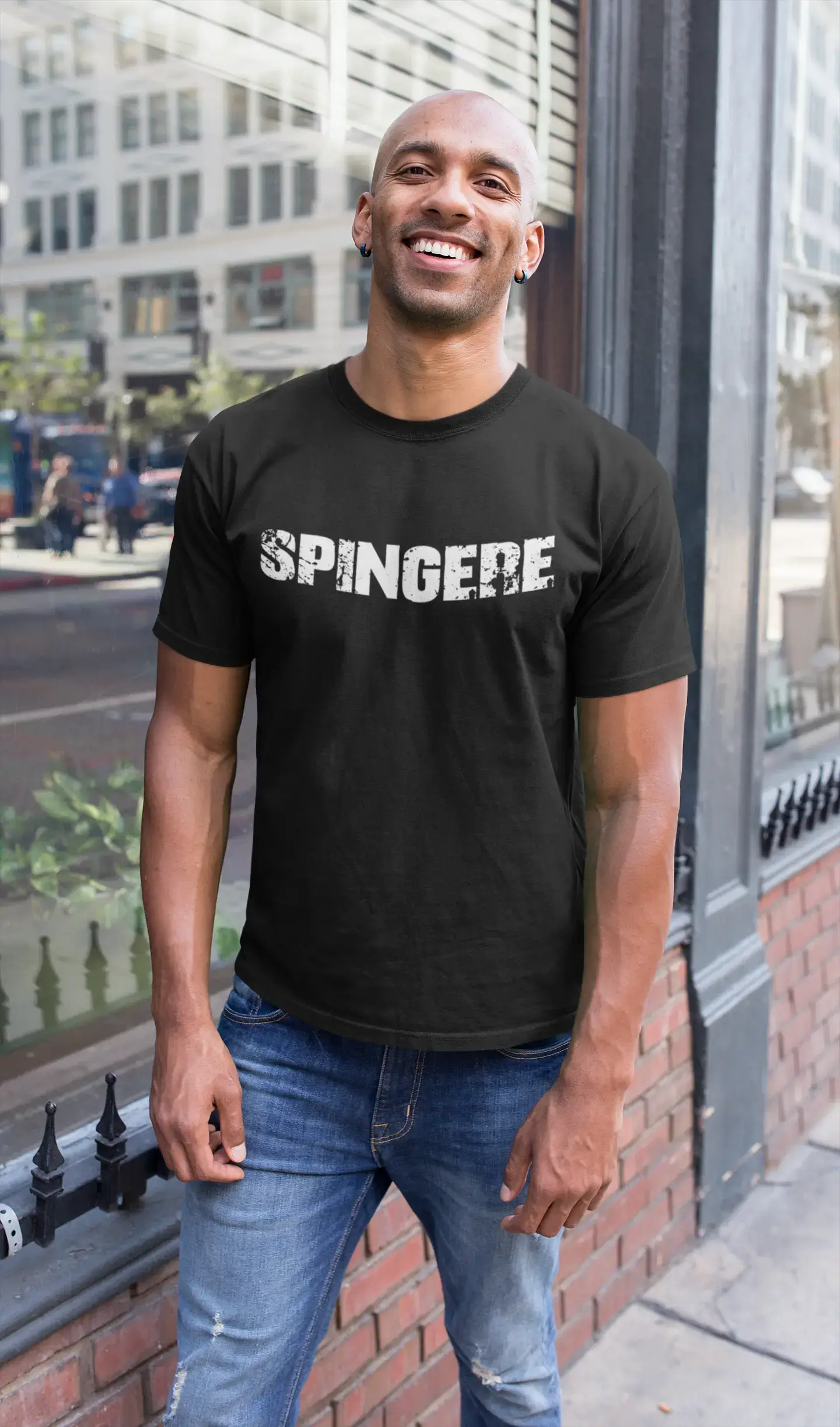 spingere Men's T shirt Black Birthday Gift 00551
