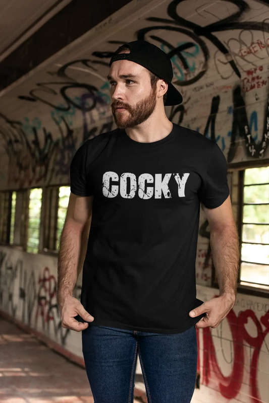 cocky Men's Retro T shirt Black Birthday Gift 00553