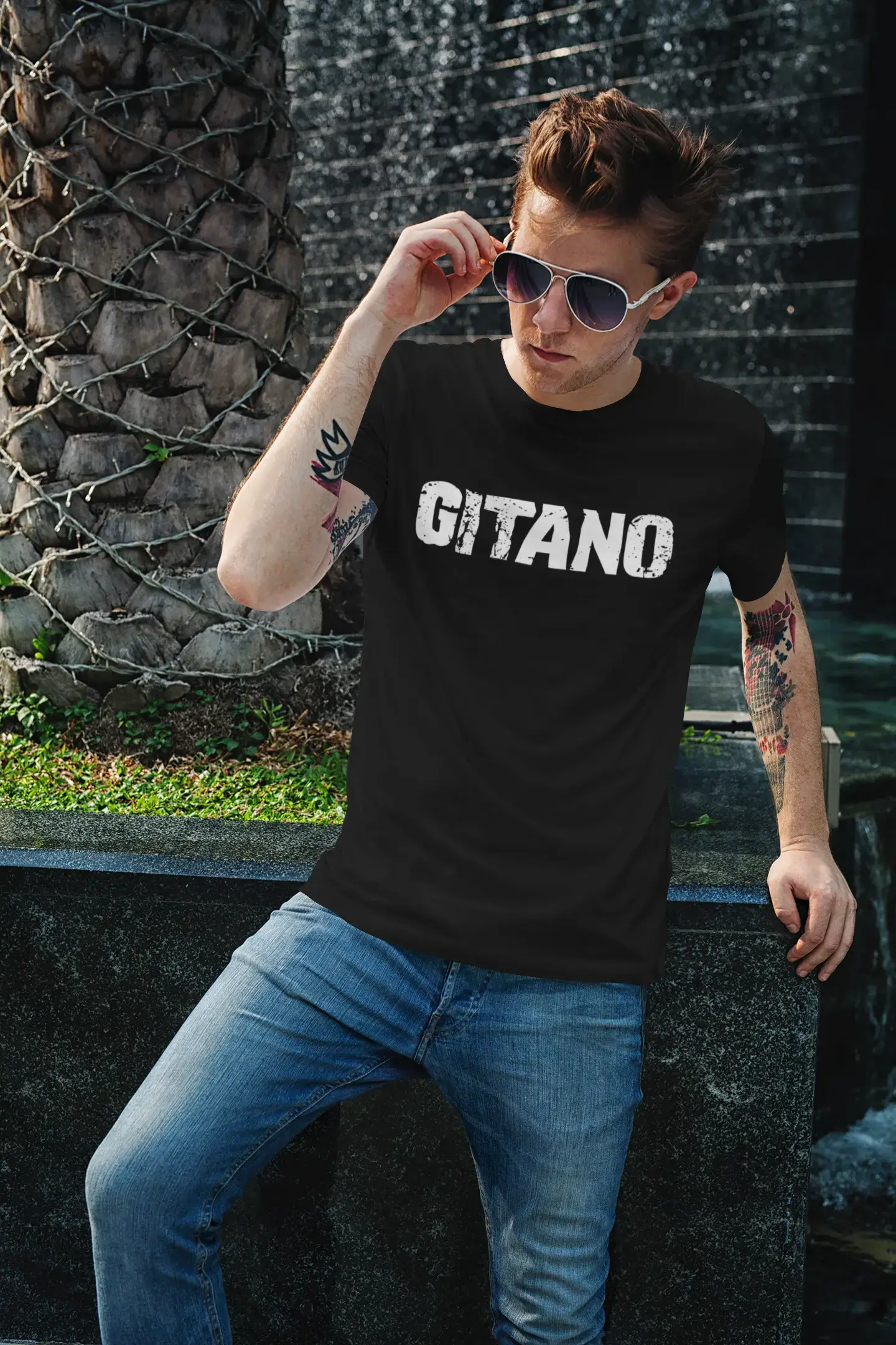 gitano Men's Vintage T shirt Black Birthday Gift 00554