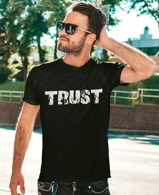 Men's Tee Shirt Vintage T shirt Trust X-Small Black 00558