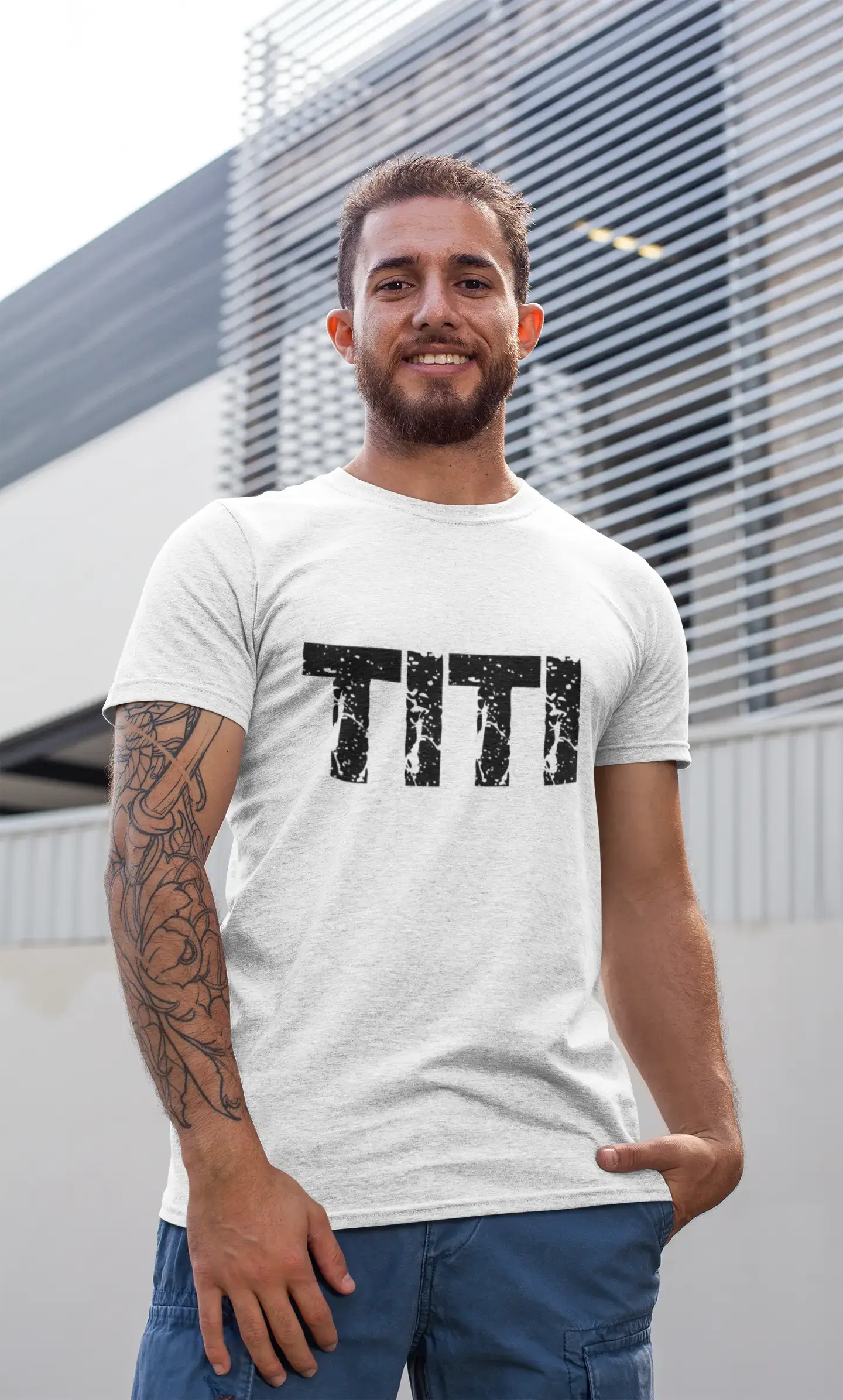 Men's Tee Shirt Vintage T shirt Titi X-Small White 00560