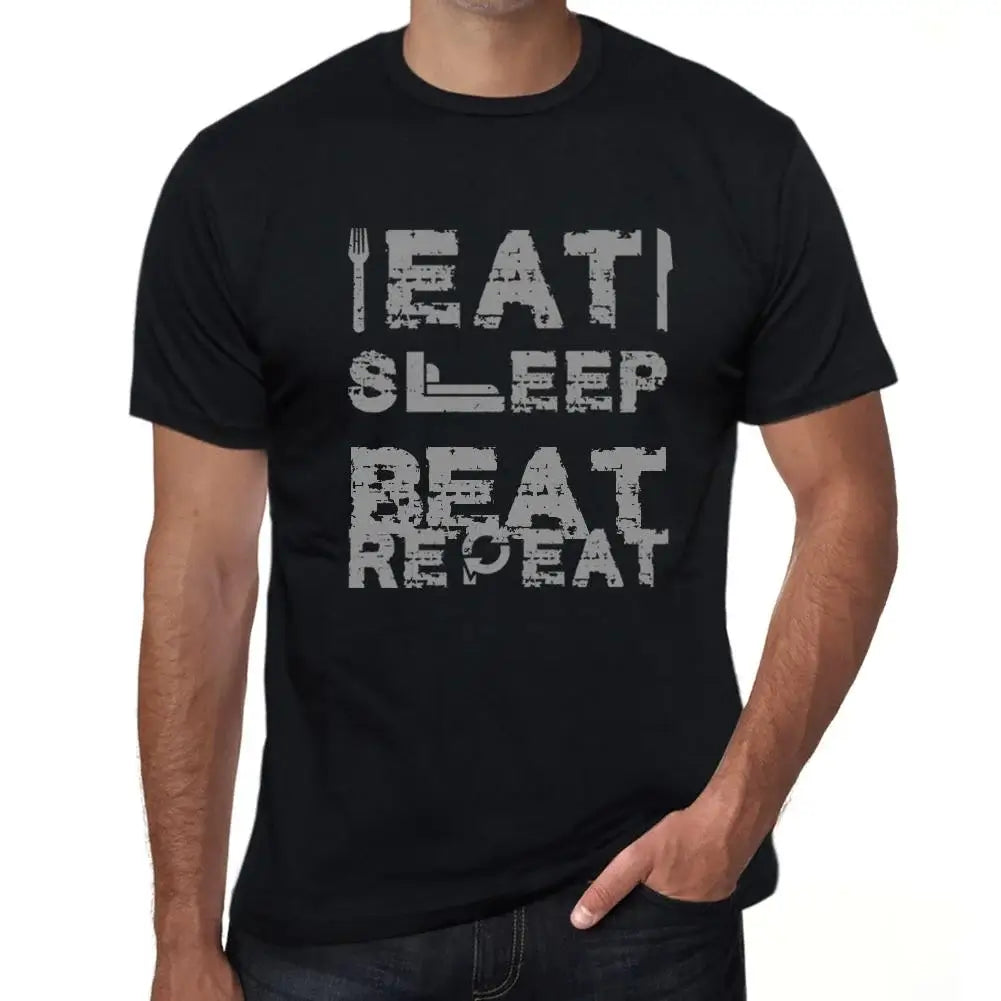 Men's Graphic T-Shirt Eat Sleep Beat Repeat Eco-Friendly Limited Edition Short Sleeve Tee-Shirt Vintage Birthday Gift Novelty