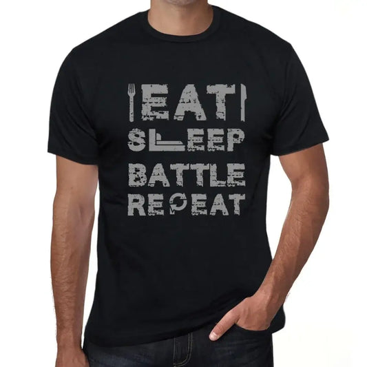 Men's Graphic T-Shirt Eat Sleep Battle Repeat Eco-Friendly Limited Edition Short Sleeve Tee-Shirt Vintage Birthday Gift Novelty