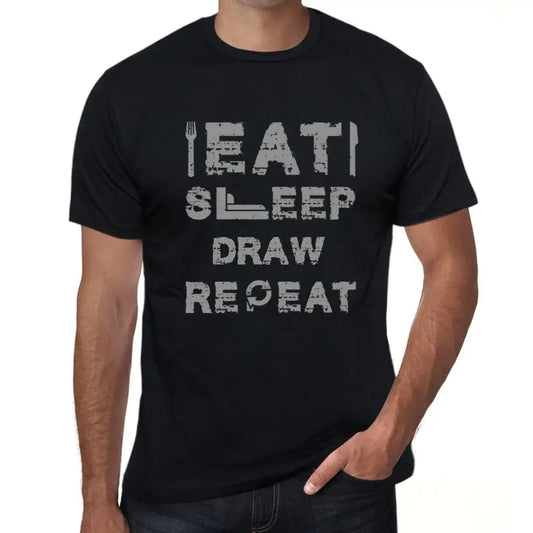 Men's Graphic T-Shirt Eat Sleep Draw Repeat Eco-Friendly Limited Edition Short Sleeve Tee-Shirt Vintage Birthday Gift Novelty