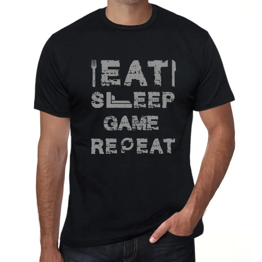 Men's Graphic T-Shirt Eat Sleep Game Repeat Eco-Friendly Limited Edition Short Sleeve Tee-Shirt Vintage Birthday Gift Novelty