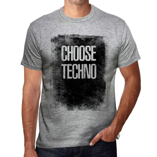 Men's Graphic T-Shirt Choose Techno Eco-Friendly Limited Edition Short Sleeve Tee-Shirt Vintage Birthday Gift Novelty