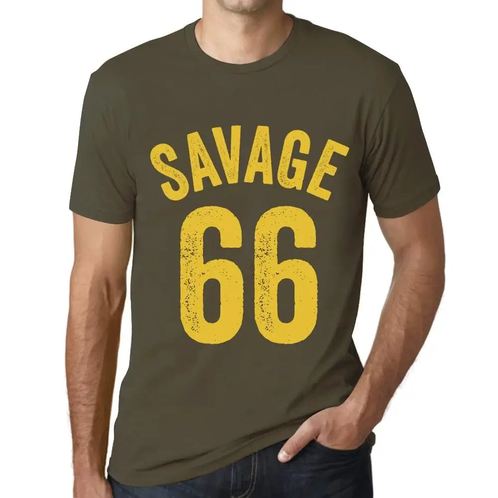 Men's Graphic T-Shirt Savage 66 66th Birthday Anniversary 66 Year Old Gift 1958 Vintage Eco-Friendly Short Sleeve Novelty Tee