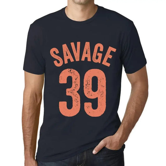 Men's Graphic T-Shirt Savage 39 39th Birthday Anniversary 39 Year Old Gift 1985 Vintage Eco-Friendly Short Sleeve Novelty Tee