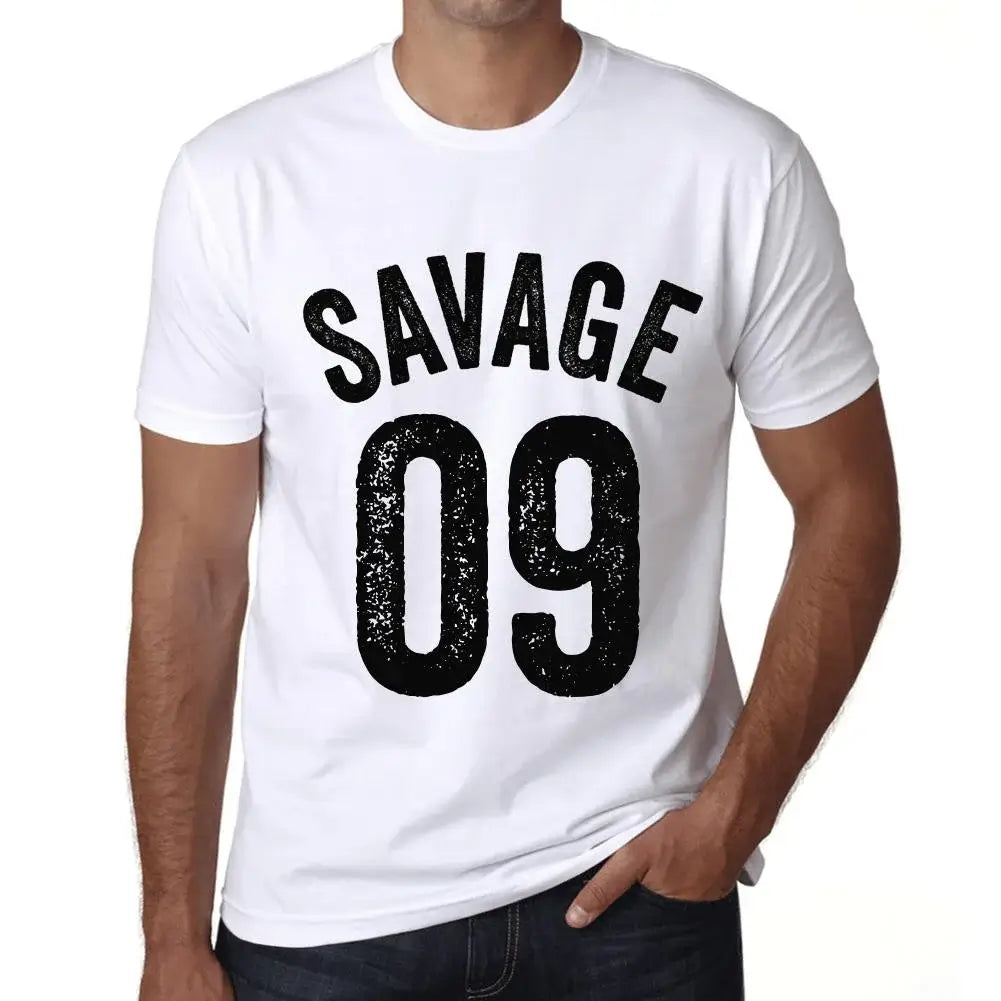 Men's Graphic T-Shirt Savage 09 9th Birthday Anniversary 9 Year Old Gift 2015 Vintage Eco-Friendly Short Sleeve Novelty Tee