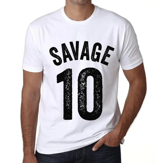 Men's Graphic T-Shirt Savage 10 10th Birthday Anniversary 10 Year Old Gift 2014 Vintage Eco-Friendly Short Sleeve Novelty Tee