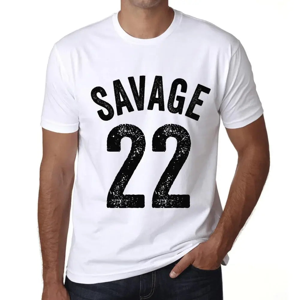 Men's Graphic T-Shirt Savage 22 22nd Birthday Anniversary 22 Year Old Gift 2002 Vintage Eco-Friendly Short Sleeve Novelty Tee