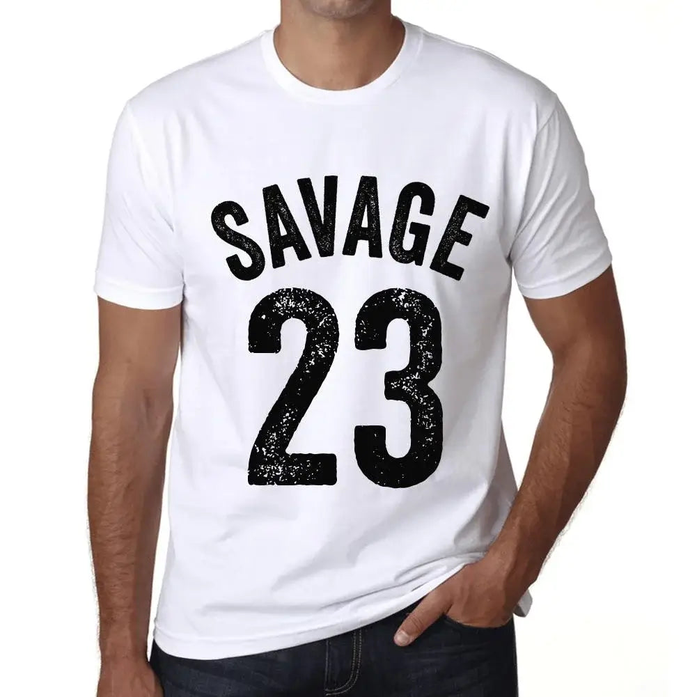 Men's Graphic T-Shirt Savage 23 23rd Birthday Anniversary 23 Year Old Gift 2001 Vintage Eco-Friendly Short Sleeve Novelty Tee