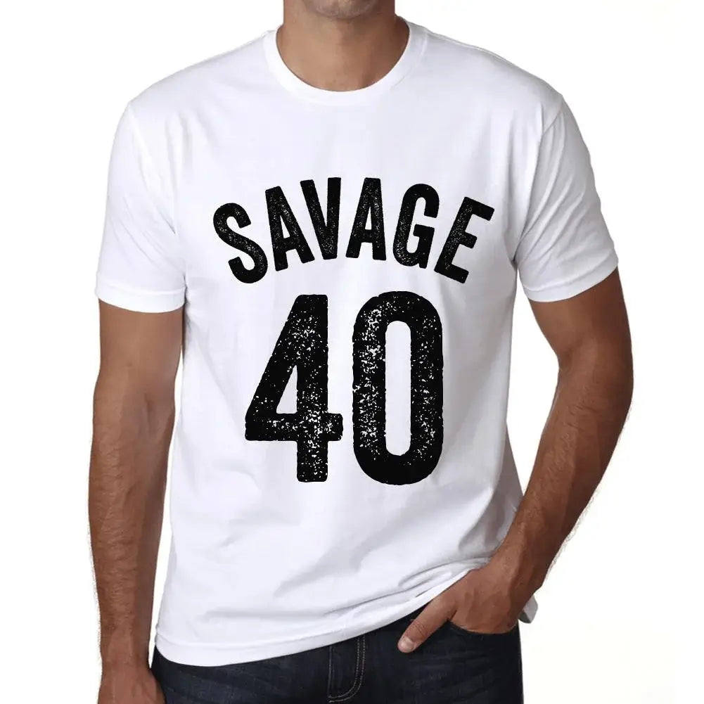 Men's Graphic T-Shirt Savage 40 40th Birthday Anniversary 40 Year Old Gift 1984 Vintage Eco-Friendly Short Sleeve Novelty Tee