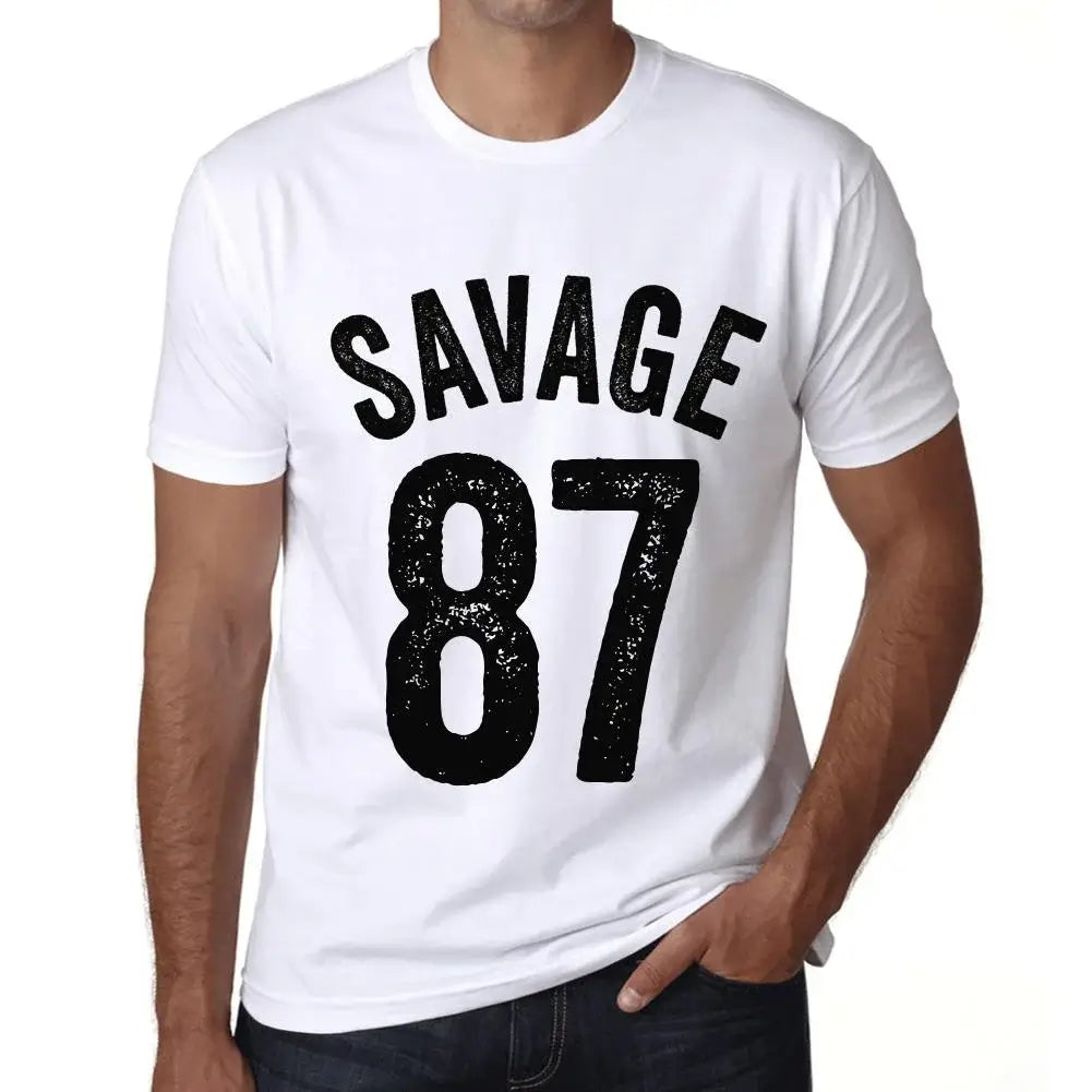 Men's Graphic T-Shirt Savage 87 87th Birthday Anniversary 87 Year Old Gift 1937 Vintage Eco-Friendly Short Sleeve Novelty Tee