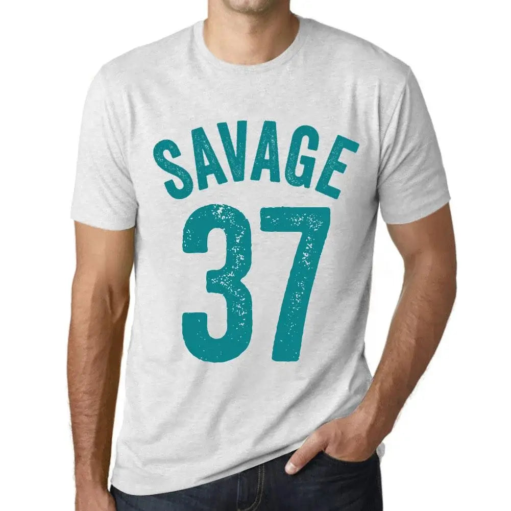 Men's Graphic T-Shirt Savage 37 37th Birthday Anniversary 37 Year Old Gift 1987 Vintage Eco-Friendly Short Sleeve Novelty Tee