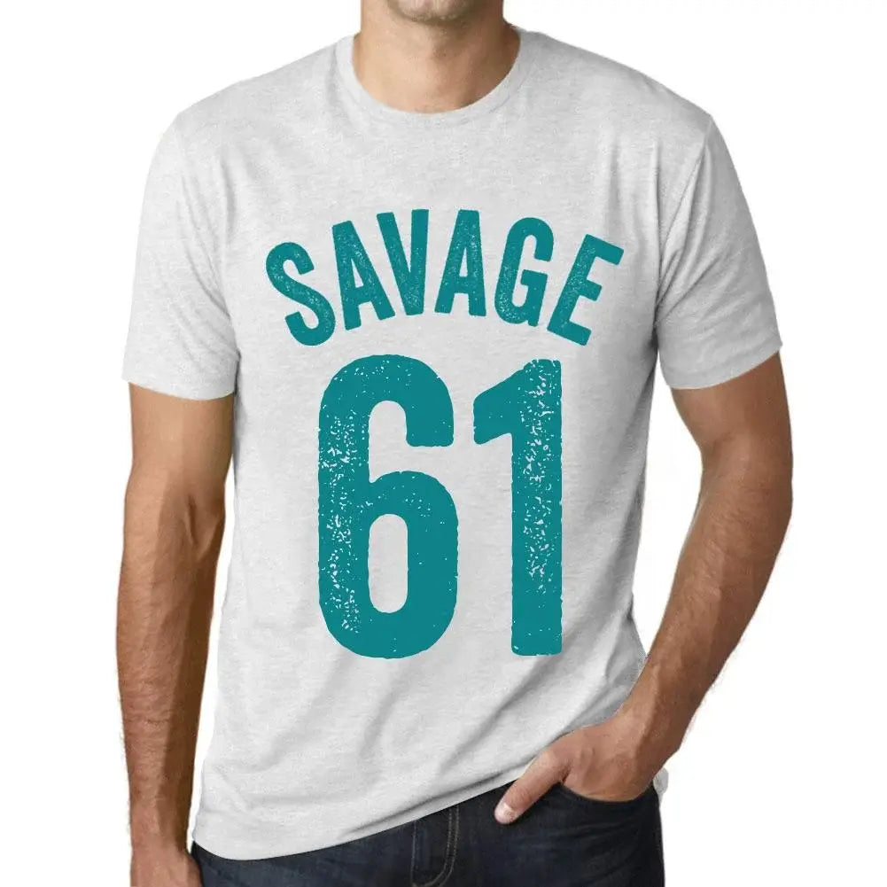 Men's Graphic T-Shirt Savage 61 61st Birthday Anniversary 61 Year Old Gift 1963 Vintage Eco-Friendly Short Sleeve Novelty Tee